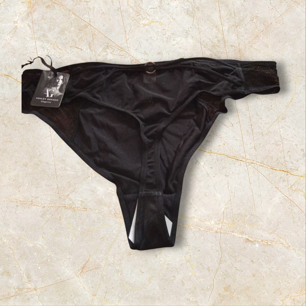 Black Lace, Nylon, Spandex Thong Panties